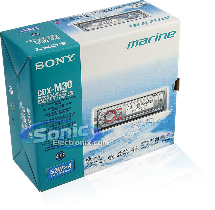 Sony CD-XM30 Marine Head Unit + Sony XS-MP1610B Speaker Combo Image 7