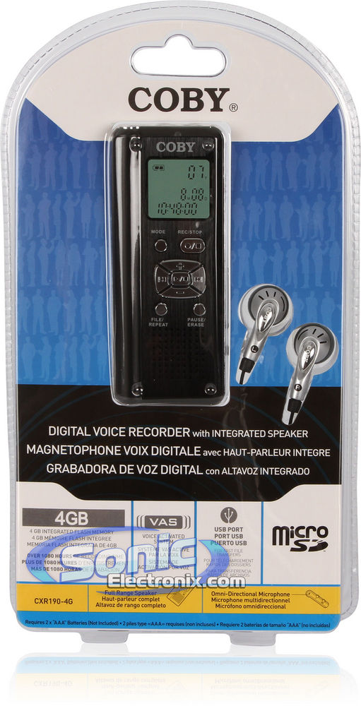 Coby CXR190-4G 4 Gig Portable Digital Voice Recorder Image 9