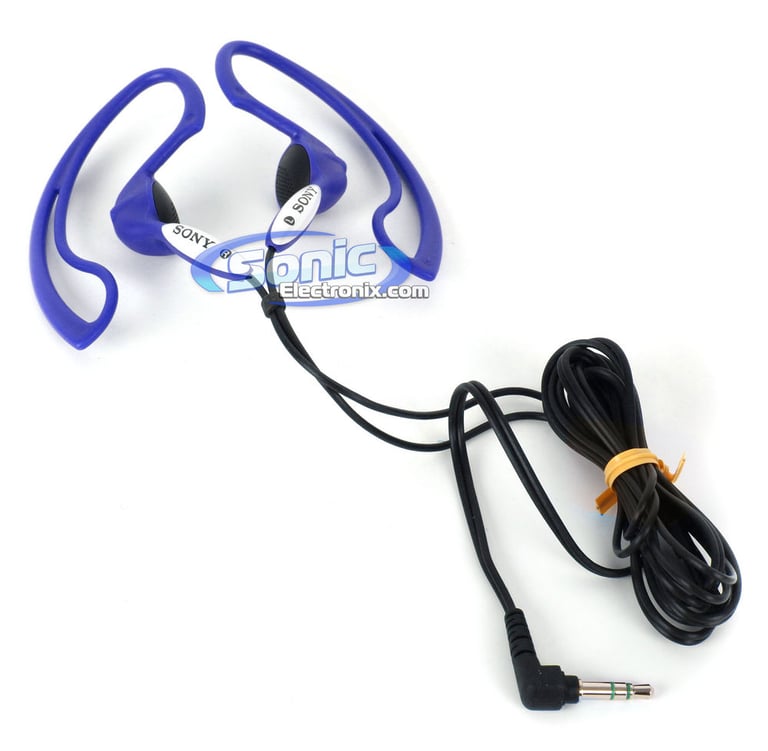 Sony MDR-J10 (MDRJ10) Active Sports Headphones Ear-Clip Earbuds - Blue Image 2