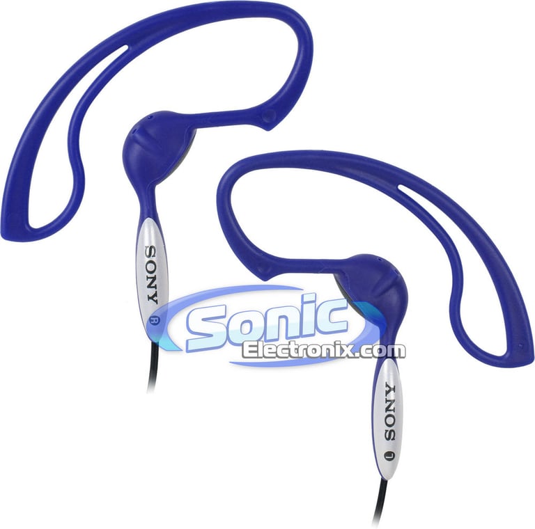 Sony MDR-J10 (MDRJ10) Active Sports Headphones Ear-Clip Earbuds - Blue Image 1