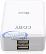 Coby CA81 (CA-81) Universal Dual USB Power Adapter - White thumbnail image