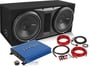 Rockford Fosgate Dual Loaded Enclosure with Crunch Amp and Wiring Kit Package thumbnail image
