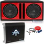 (2) NVX NSW104V2 (NSW104 v2) + Ported Sub Box + Mono Amplifier + Amp Kit (Red) thumbnail image