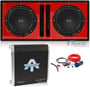 (2) NVX NSW124v2 + Ported Sub Box + Mono Amplifier + Amp Kit (Red) thumbnail image