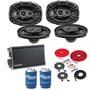 2 Pairs Kicker DSC6930 Speakers w/ Kicker Amp w/ Free Amp Install Kit thumbnail image