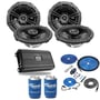 2 Pairs Kicker DSC650 Speakers + NVX NDA6004 Amp w/ Free Amp Install Kit thumbnail image