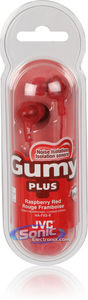 JVC HAFX5R (HA-FX5-R) Gummy-Plus In-Ear Headphones - Red Image 2
