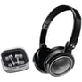 Coby CV215BLK (Black) Jammerz In-Ear/Ear-Bud & On-Ear Headphone 2-In-1 Combo Image 1