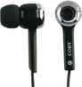 Coby CVE91BLK (CV-E91BLK) Black Noise Isolating Stereo Earphones With Volume Control Image 1