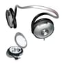 Coby CV231SVR (CV-231SIL) Silver 2-In-1 Sports Headphones & Earbuds Combo Image 1