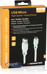 Monster USB Micro to USB Cable (MBL DL USB HSMI-1.5 WW) White Image 2