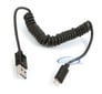 RCA AH750CBR Black Coiled Lightning Connector Sync & Charge Cable (4-Feet) Image 1
