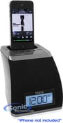 iHome iP21GVC SpaceSaver Alarm Clock iPhone/iPod Speaker Dock (Black) Image 1