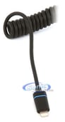 iLuv iCB261BLK Coiled Lightning Cable iPhone/iPad Sync/Charge Cord (3.3-Feet) Image 2