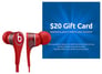 Beats Tour (2.0) In-Ear Headphone - Red + $20 Gift Card! Image 1