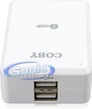 Coby CA81 (CA-81) Universal Dual USB Power Adapter - White Image 1