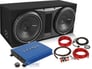 Rockford Fosgate Dual Loaded Enclosure with Crunch Amp and Wiring Kit Package Image 1