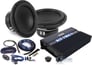 Two NVX 10" Subwoofers + Hifonics H35 1700.1D Amplifier Bundle Image 1