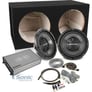 (2) KFC-W112S 200W 12" Subs + BB15002v2 1500W 2-Ch Amplifier + 4 Gauge Amp Kit Image 1