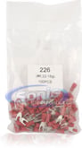 Spade Terminal 100 Pack 22-18 Gauge Red Width #6 Image 2