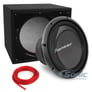 12" Pioneer TS-W3003D4 Subwoofer + Ported Enclosure and Speaker Wire Image 1