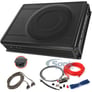 NVX QBUS8v2 8" Under Seat Powered Subwoofer Enclosure + Premium Amp Kit Image 1