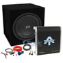 10" NVX NSW102v2 + Autotek TA1250.2 Amp + MDF Sealed Box and 8g Amplifier Kit Image 1