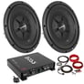 2) Rockford Fosgate R2SD4-12 Subwoofers + Boss R1100M Amplifier + Free Amp Kit Image 1