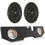 (2) ROCKFORD FOSGATE R2SD4-12 12" 1000W Subwoofers + Dodge Ram Quad Cab Sub Box Image 1