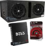2) Kicker 43C104 10" 600 Watt Car Subwoofers + Box + 1100W Amp + Premium amp Kit Image 1