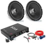 (2) Hifonics HFX12D4 12" 1600w DVC 4-Ohm Car Subwoofers + Boss R1100M + Amp kit Image 1