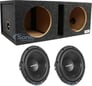 2) ROCKFORD FOSGATE R2D2-10 1000W 10" 2-Ohm Subwoofers + Dual 10" Sub Enclosure Image 1