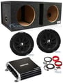 (2) Kicker Comp C104 (43C104) + Vented Enclosure + Amplifier & Amp Kit Image 1