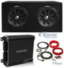 KICKER 43DC122 Dual 12" Subwoofers In Vented Sub Box Enclosure+Amplifier+Amp Kit Image 1