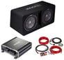 Kicker 43DCWR102 COMPR10 Dual 10" 1600W Subwoofers+Vented Box+Amplifier+Amp Kit Image 1