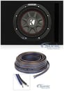 Kicker 43CWRT102 10" Subwoofer + Single 10" Vented Car Sub Box + Speaker Wire Image 1