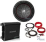 Kicker 43CWR104 COMPR10 10" 800 Watt Car Subwoofer+Mono Kicker Amplifier+Amp Kit Image 1