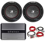 (2) Kicker 43CWR82 8" 12000 Watt Car Audio Subwoofers+Mono Amplifier+Amp Kit Image 1