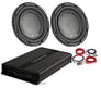 (2) Polk Audio DB842SVC 8&rdquo; 1500 Watt Car Audio Subwoofers+Mono Amplifier+Amp Kit Image 1