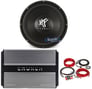 Hifonics HFX12D4 12" 800 Watt Dual 4-Ohm Car Subwoofer+Mono Amplifier+Amp Kit Image 1