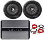 2 Kicker 43CVT122 COMPVT 12" 1600w Shallow Car Subwoofers+Mono Amplifier+Amp Kit Image 1