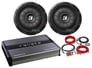 2 Kicker 43CVT124 COMPVT 12" 1600w Shallow Car Subwoofers+Mono Amplifier+Amp Kit Image 1
