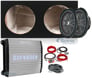 (2) Kicker 43CWRT121 COMPRT12 12" 2000W Subwoofers+Sealed Box+Mono Amp+Amp kit Image 1