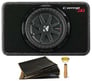 Kicker 43TCWRT102 10" Shallow Car Subwoofer In Slim Sub Box + Sound Dampener Image 1