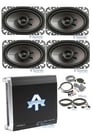 (2) Pairs Kicker 44KSC4604 4x6" 2-Way Car Speakers+4-Channel Amplifier+Amp Kit Image 1