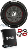 Kicker 43CWRT102 10" CompRT10 400W DVC 2-Ohm Car Sub+500W Mono Amplifier+Amp Kit Image 1