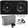Kicker DC122 Dual 12" 600W Car Subwoofers + Box + 1500W MONO Amp + 4 Ga Amp Kit Image 1