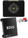 Kicker 44TCWC104 10" 600W Car/Truck Subwoofer + Box + 1100W Amplifier + Amp Kit Image 1