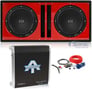 (2) NVX NSW124v2 + Ported Sub Box + Mono Amplifier + Amp Kit (Red) Image 1
