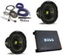 Boss R6002 Amplifier + (2) Kicker 8" CompC Subwoofers + Belva Amp Kit Image 1